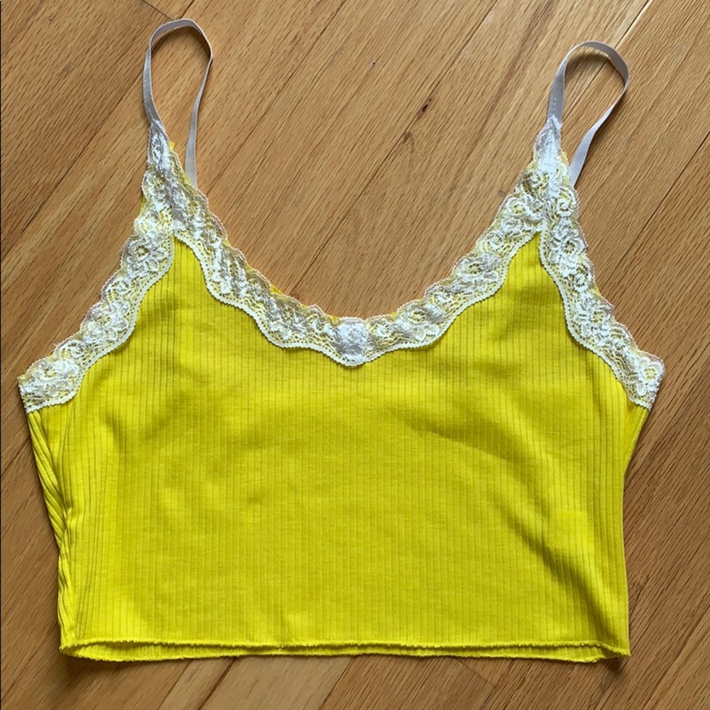 SHEIN Yellow Crop Tank Size Medium